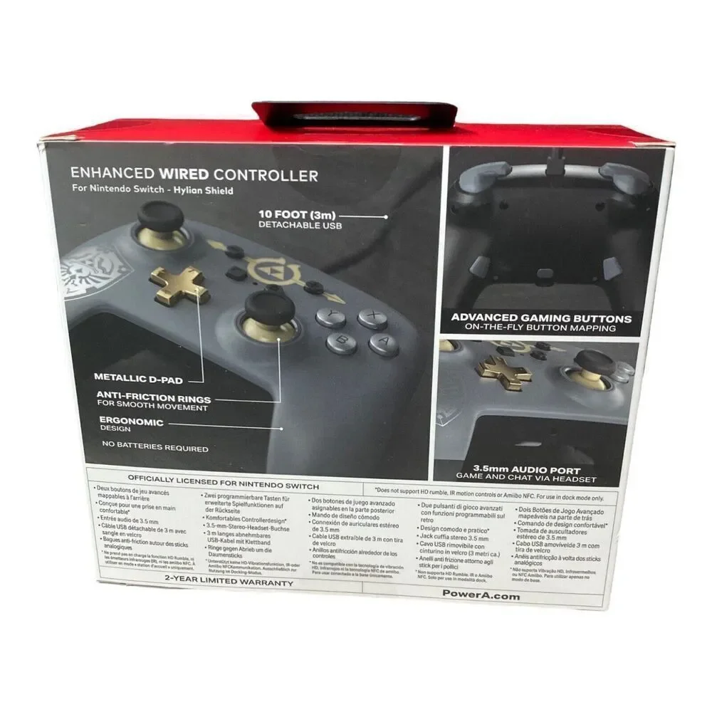 NINTENDO SWITCH ENHANCED WIRED CONTROLLER‎ LEGEND OF ZELDA HYLIAN SHIELD POWERA”